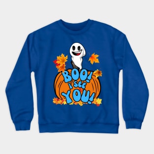 Cute Fall Halloween ghost and pumpkin boo! I see you! Crewneck Sweatshirt